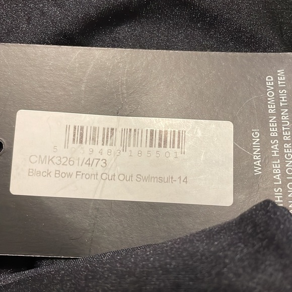 NWT PrettyLittleThing Black Bow Front Cut Out One Piece Swimsuit - Picture 5 of 6